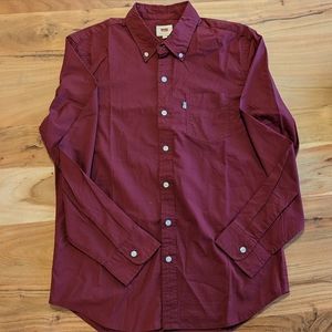 Levi's Men Shirt Burgundy/Red Size Medium